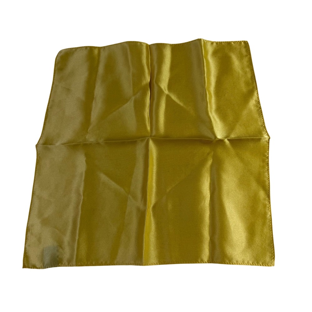 Silk Pocket Square OS Gold Yellow Satin Solid Mens Formal Accessory